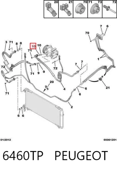 Retén del compresor de aire acondicionado PEUGEOT 6460TP