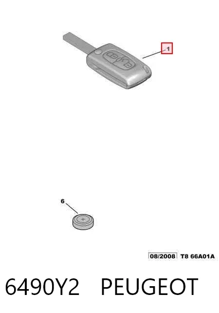 Llave de encendido 6490Y2 Peugeot/Citroen
