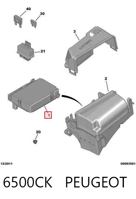Caja de fusibles 6500CK Peugeot/Citroen