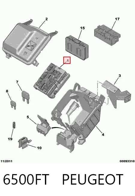 Caja de fusibles 6500FT Peugeot/Citroen