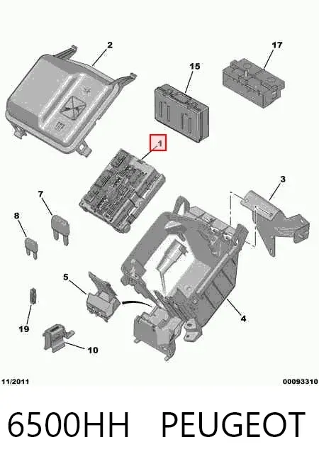 Caja de fusibles 6500HH Peugeot/Citroen