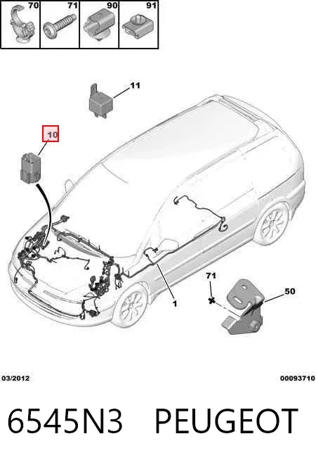 Relé ventilador 6545N3 Peugeot/Citroen