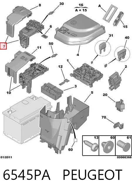 Caja de fusibles 6545PA Peugeot/Citroen