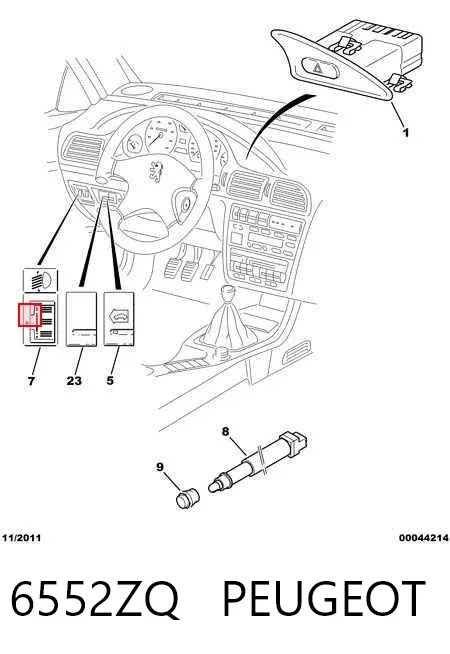 Boton de luz de emergencía Peugeot 406 8B