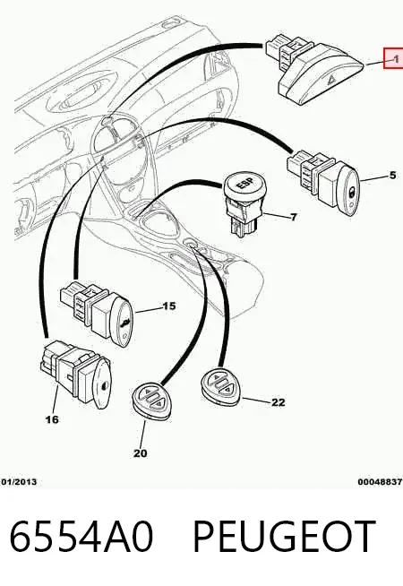 Boton de luz de emergencía Citroen C5 I