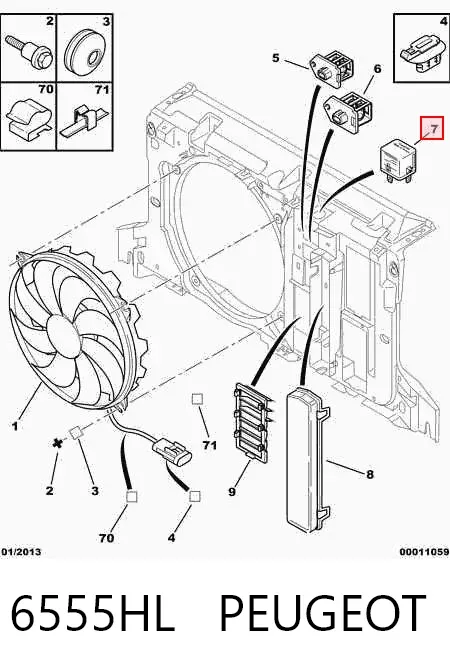 Relé ventilador 6555HL Peugeot/Citroen