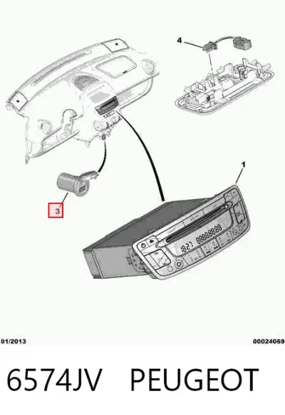 Concentrador USB PEUGEOT 6574JV