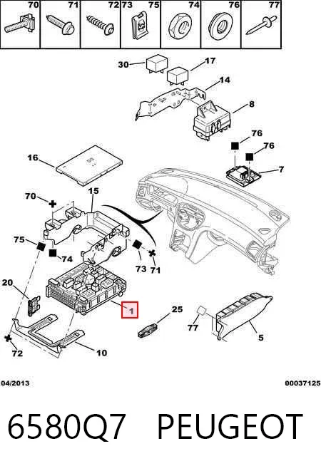 Caja de fusibles 6580Q7 Peugeot/Citroen