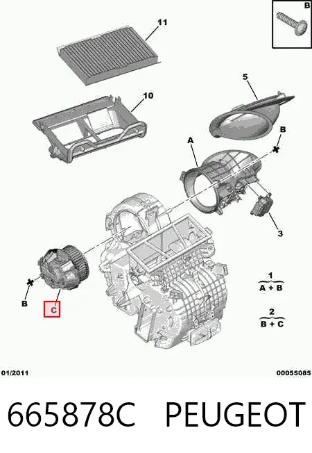 Ventilador habitáculo 665878C Peugeot/Citroen