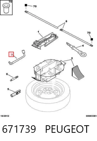 Llave de cruceta PEUGEOT 671739