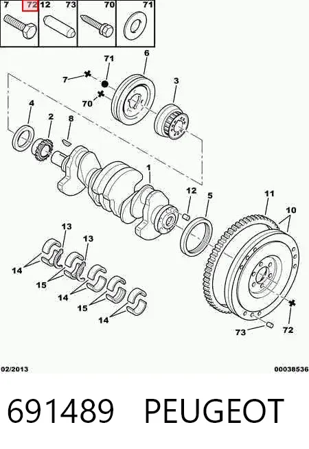 Perno de volante de inercia 691489 Peugeot/Citroen