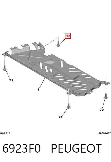 Tornillo de protección del motor 6923F0 Peugeot/Citroen