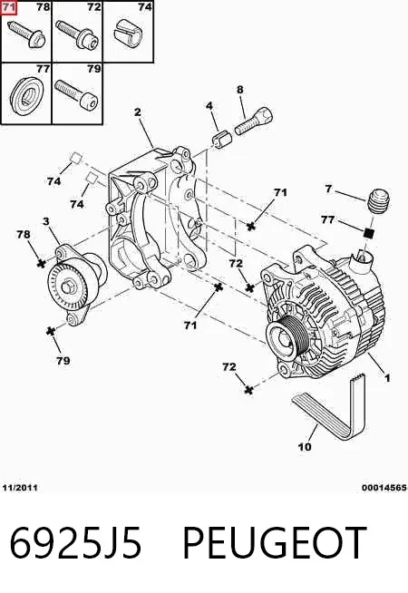 Tornillo 6925J5 Peugeot/Citroen