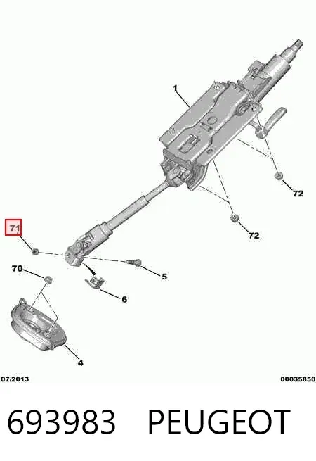 Tuerca del cubo de rueda trasera 693983 Peugeot/Citroen