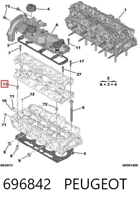 Pasador de bisagra de puerta 696842 Peugeot/Citroen