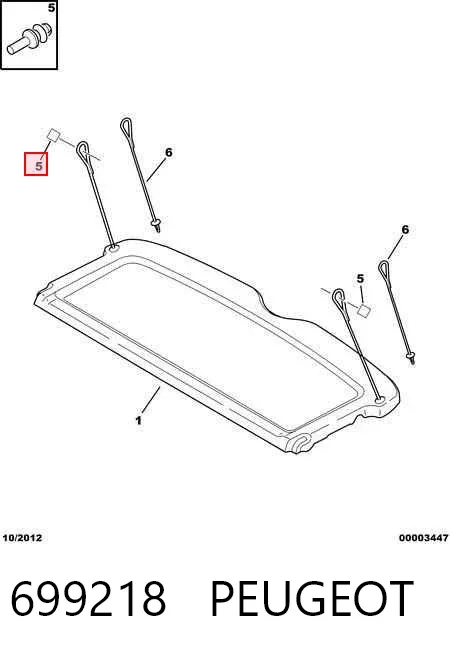 Clip de estante del habitáculo 699218 Peugeot/Citroen