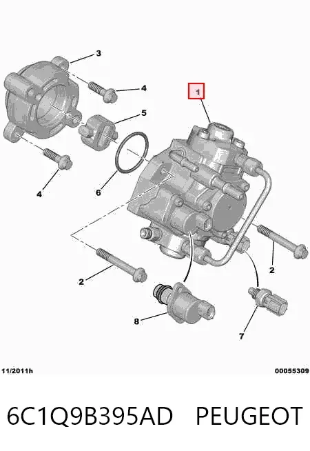Bomba inyectora 6C1Q9B395AD Peugeot/Citroen