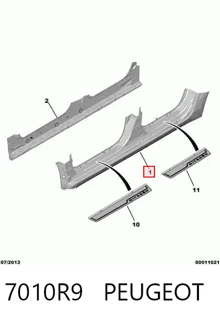 Umbral de puerta, derecha Citroen C4 GRAND PICASSO I