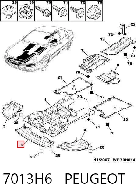Protector para parachoques 7013H6 Peugeot/Citroen