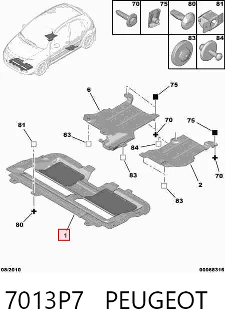 Protección motor / empotramiento 7013P7 Peugeot/Citroen