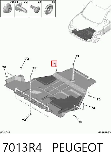 Protección motor / empotramiento 7013R4 Peugeot/Citroen