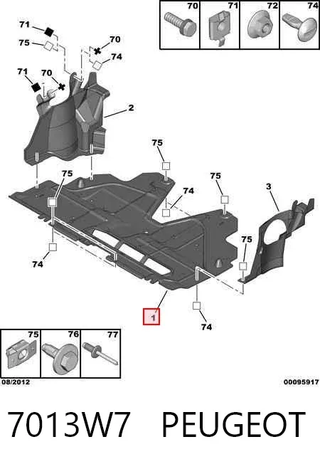 Protección motor / empotramiento 7013W7 Peugeot/Citroen