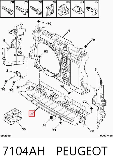 Protección motor / empotramiento 7104AH Peugeot/Citroen