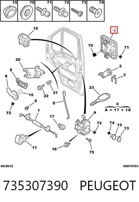 Manija exterior de puerta delantera 735307390 Peugeot/Citroen