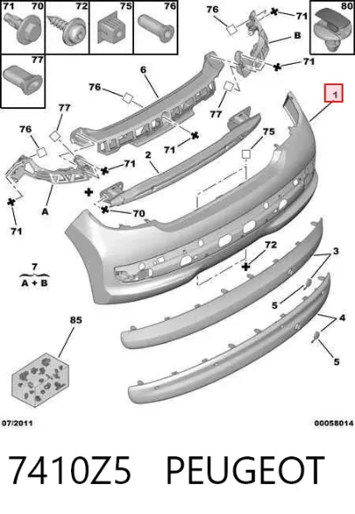 Parachoques trasero PEUGEOT 7410Z5