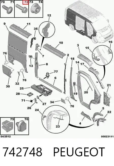 Tornillo 742748 Peugeot/Citroen