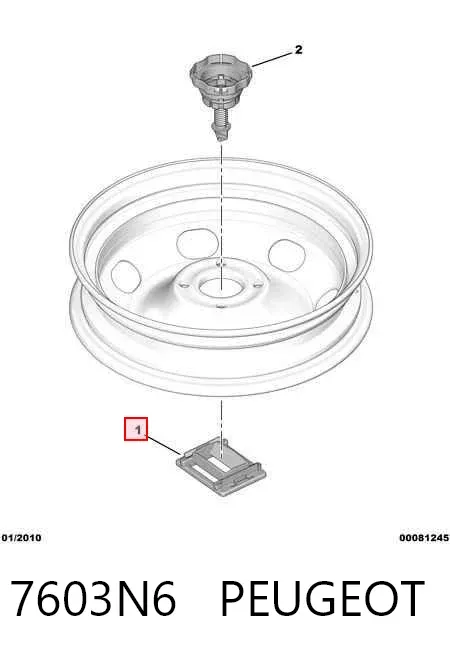 Soporte de rueda de repuesto 7603N6 Peugeot/Citroen