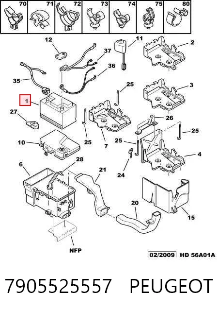 Batería 7905525557 Peugeot/Citroen