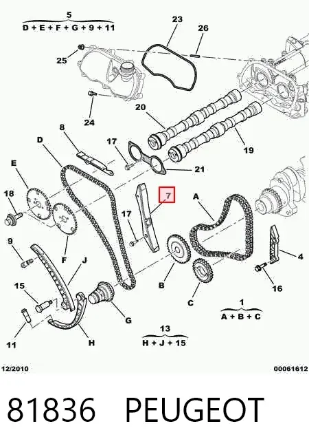 Guía de cadena de distribución 81836 Peugeot/Citroen