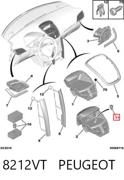 Aromatizante para tablero PEUGEOT 8212VT
