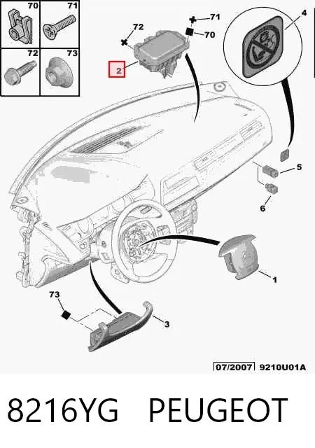 Airbag lateral 8216YG Peugeot/Citroen