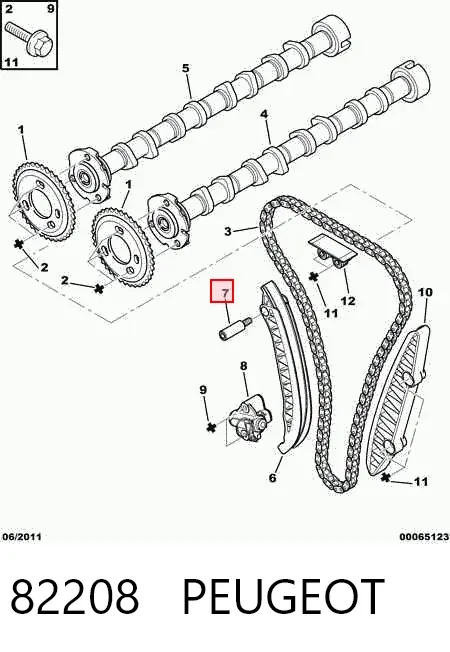 Tubo de admisión del silenciador de escape delantero 82208 Peugeot/Citroen