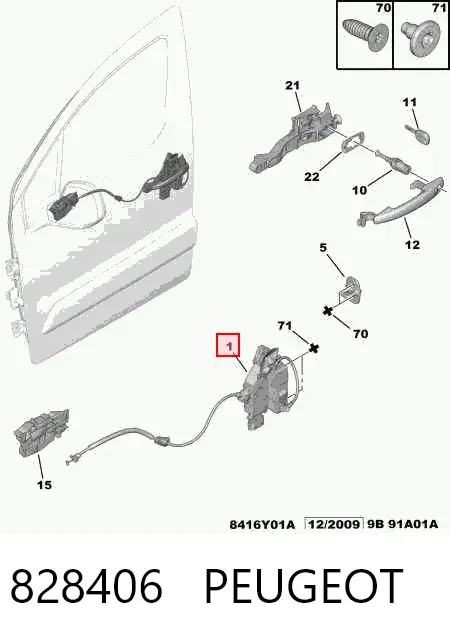Cerradura 828406 Peugeot/Citroen
