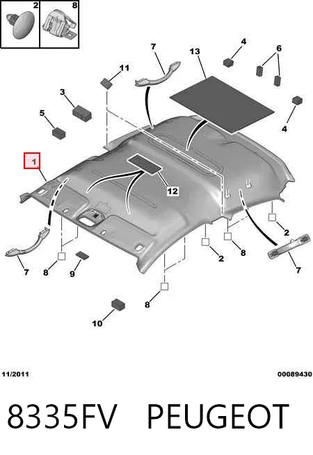 Techo interior 8335FV Peugeot/Citroen
