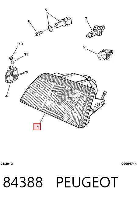 Faro derecho 84388 Peugeot/Citroen