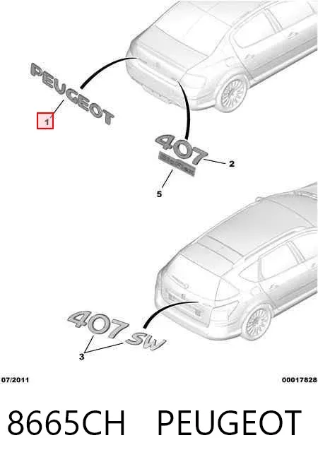 Emblema Peugeot 407 6D