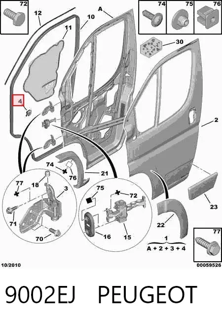 Puerta delantera izquierda 9002EJ Peugeot/Citroen