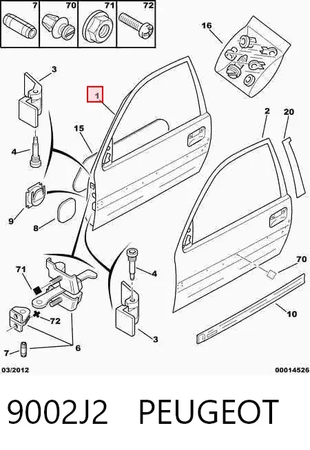 Puerta delantera izquierda 9002J2 Peugeot/Citroen