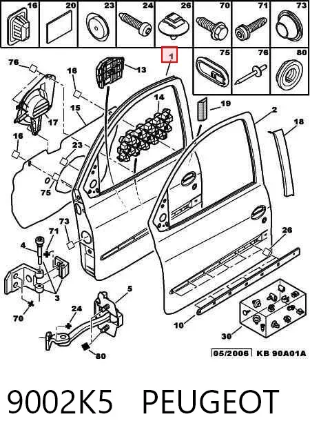 Puerta delantera izquierda 9002K5 Peugeot/Citroen