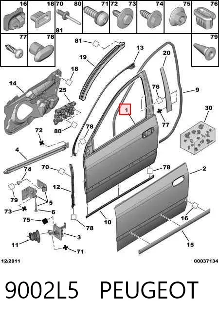 Puerta delantera izquierda Peugeot 607 9D, 9U