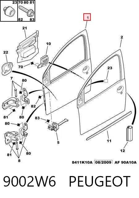 Puerta delantera izquierda 9002W6 Peugeot/Citroen