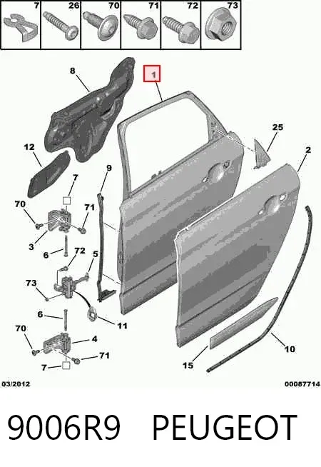 Puerta trasera izquierda 9006R9 Peugeot/Citroen