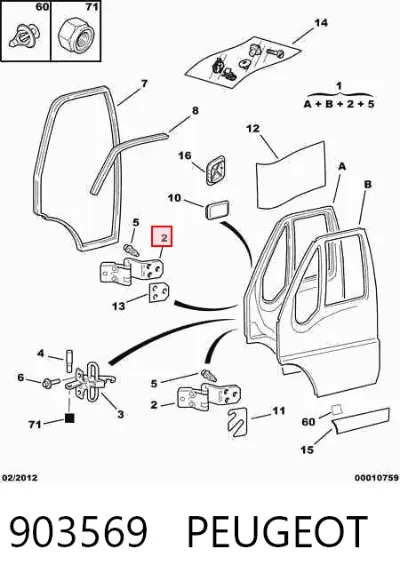 Bisagra de puerta delantera PEUGEOT 903569