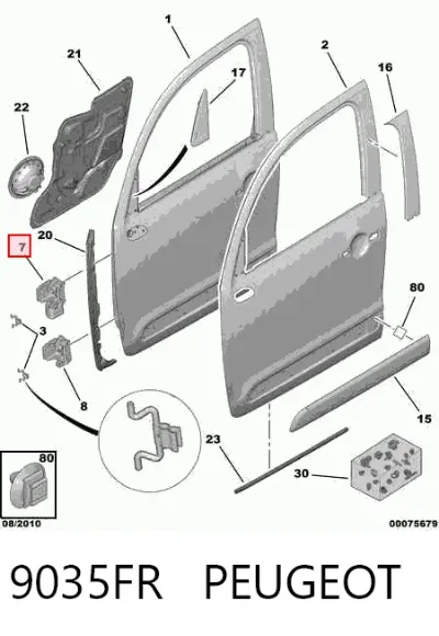 Bisagra de puerta delantera izquierda PEUGEOT 9035FR