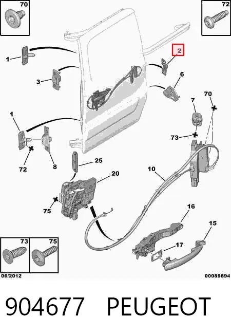 Botón de bloqueo de puertas 904677 Peugeot/Citroen