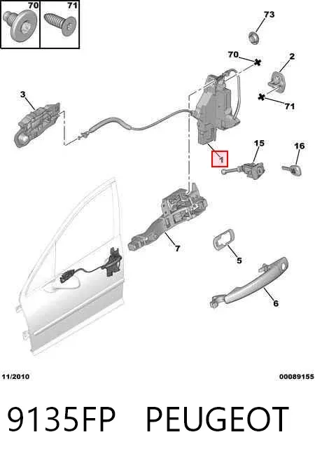 Cerradura 9135FP Peugeot/Citroen